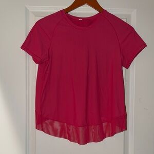lululemon athletica Hot Pink Short-Sleeve Active Tee with Sheer Hem